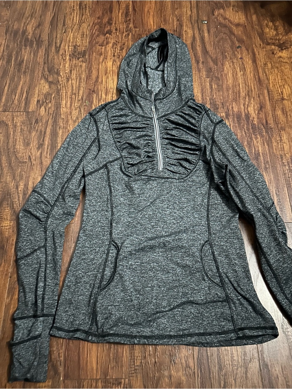 lululemon athletica Dark Gray Ruched Half-Zip Hoodie
